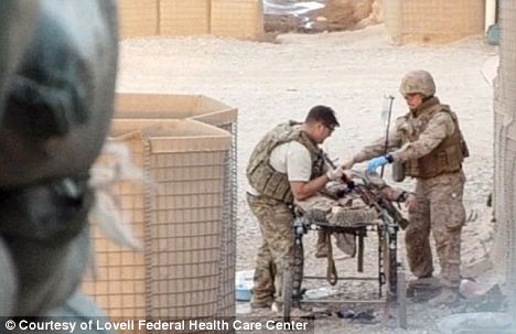 Hurt: When Lance Corporal Winder Perez was injured in Afghanistan, no one rushed to be by his side. The 22-year-old had a live rocket-propelled grenade lodged in his leg